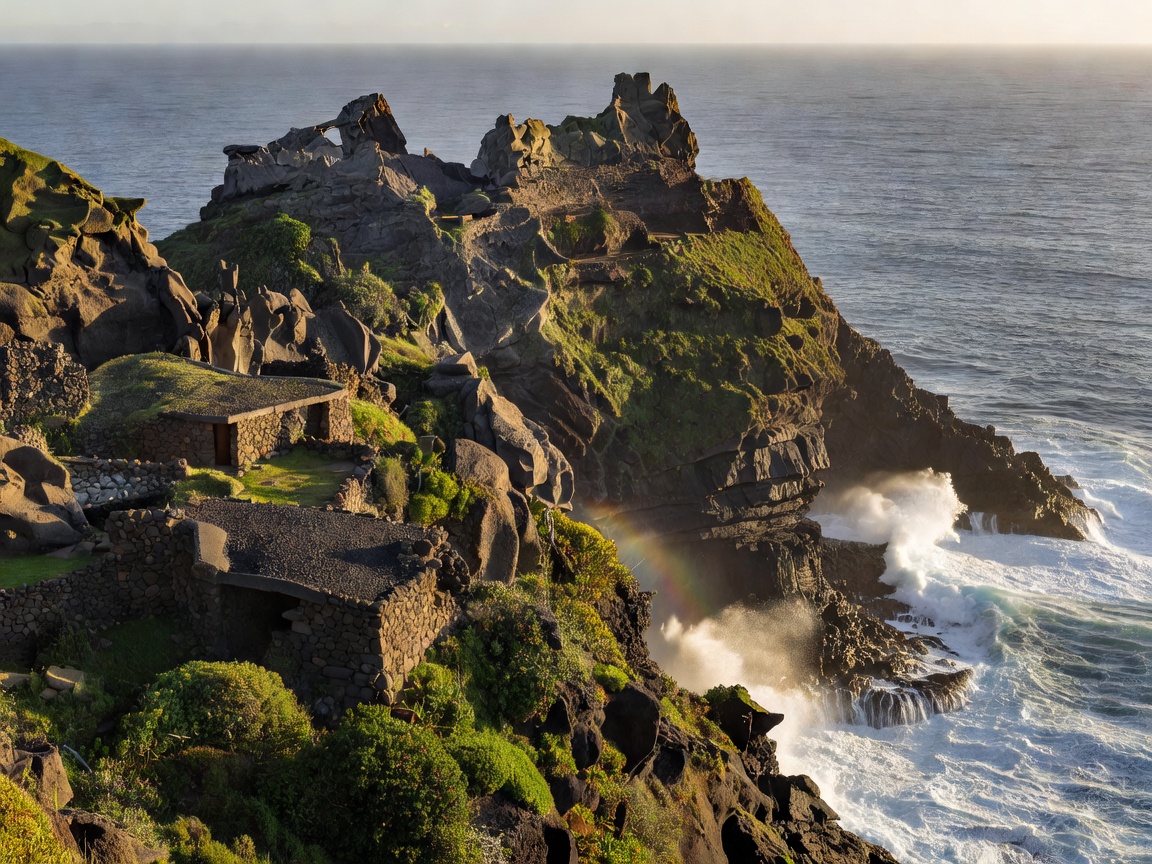 Cliffside volcanic haven overlooking Atlantic ocean in Ponta do Sol Madeira