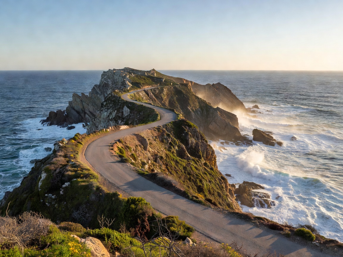 Scenic road trip along Atlantic cliffs in Costa Vicentina Portugal